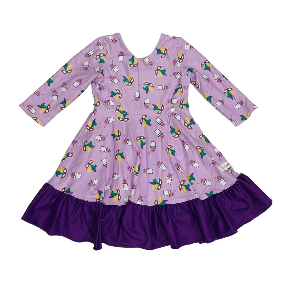 NWT Evie's Closet Size 4 Reversible Mardi Gras Dress